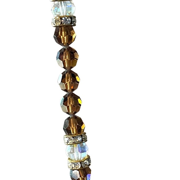 Cognac Swarovski Crystal Round Bead Necklace - Picture 4 of 12